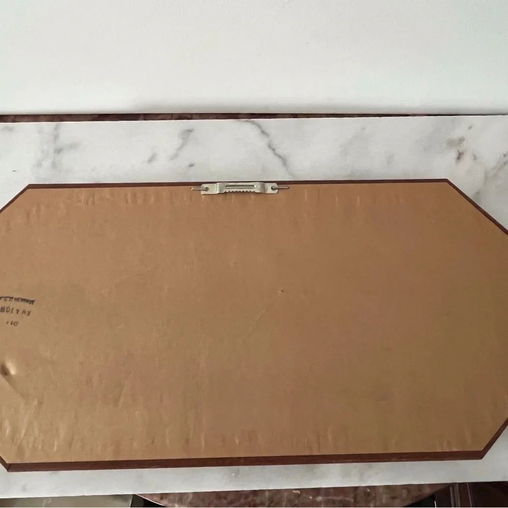 Vintage Octagon Mirror Wood with Gold Trim 18-1/2” X 8-1/2” Set Of 2